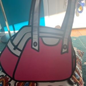 Jump From Paper, pink, white & black 2-dimensional shoulder bag